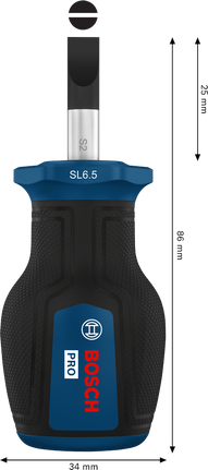 Tua vít ngắn Bosch PRO SL 1.2 x 6.5 với tay cầm tiện dụng.